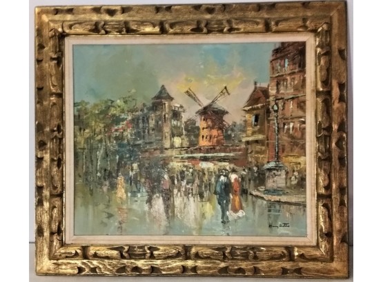Modern European Street Scene, Oil Painting By Mary Botto, Listed Artist