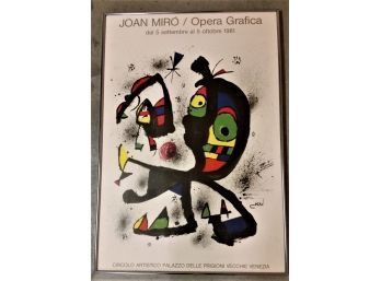 Joan Miro Exhbition Poster, 1981 Framed 35 Inch