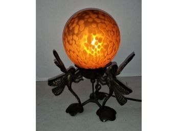Dragon Fly Golden Globe Lamp, Galle Style