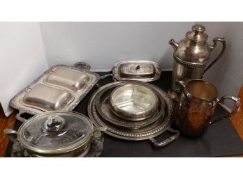 Lot Of Assorted Silver Plated Serving Items