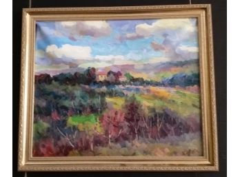 Landscape Oil Painting, Impressionist Style, 27 Inch
