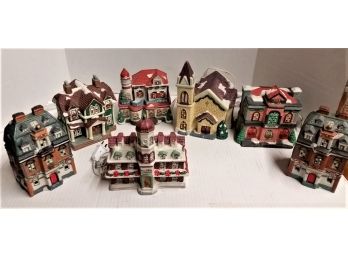 Christmas Village Buildings With Lights