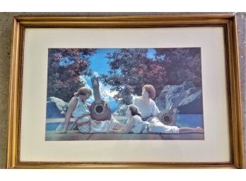 Maxfield Parrish Reproduction  'The Lute Players', 32 Inch Frame