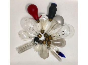 Vintage Light Bulbs, Collection Of Fifteen Rare Light Bulbs
