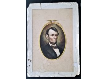 Antique Print Abraham Lincoln, Unknown Maker