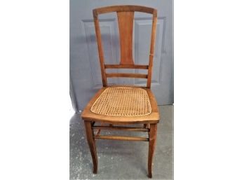 Antique Side Chair, Refinished Has Woven Cane Seat