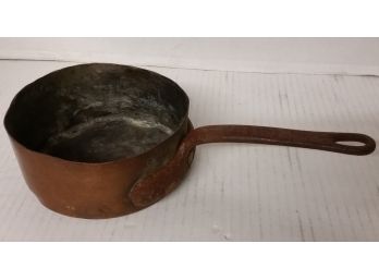 Antique Copper Pot With Iron Handle