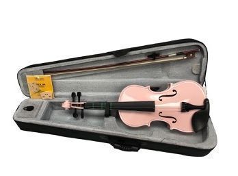 Merano 1/2 Size Pink Violin, Case With Bow.