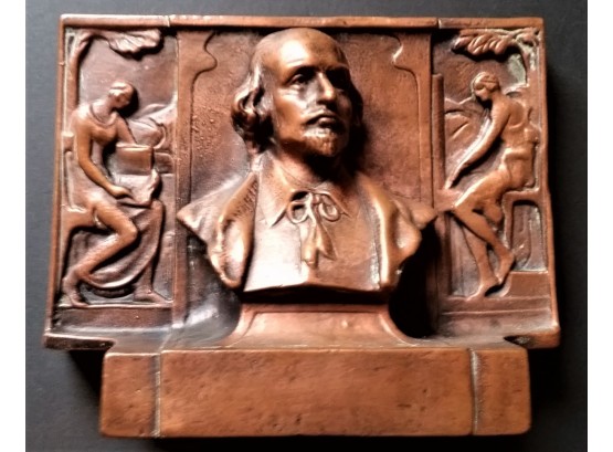 Antique Bronze Bookend/ Desk Item, SHAKESPEARE Early 1900's