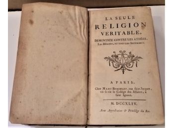 LE FEBVRE La Seule Veritable Religion FRENCH Religion Christian Theology 1744 Ed