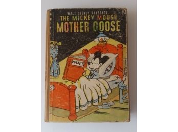 1937 Mickey Mouse Mother Goose Children's Book W/ Color Illustrations For Framing