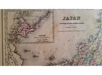 Antique Map Of Japan Circa 1850 , John Colton