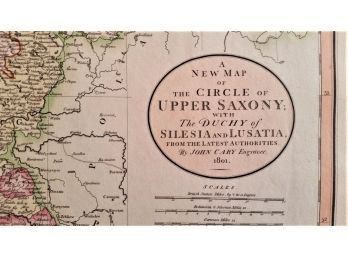 Antique Map, 1801 John Cary, ' Upper Saxony, Silesia, Lusatia'