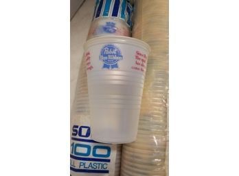 Pabst Unused Plastic Drinking Cups - Approximate 200 Cups