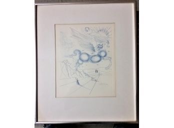 Salvador Dali PEGASUS IN FLIGHT WITH ANGEL, Etching 1970