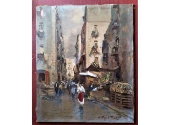Vintage Oil Painting By G. Rispoli, Listed Artist