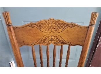 Antique Oak Desk/ Side Chair