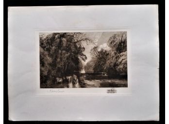 Antique Etching 'Landscape With Cows', Robert Shaw, 1859 - 1912