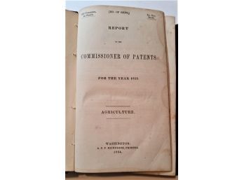 1853 'Report Commisioner Of Patents' Agriculture, 448pages