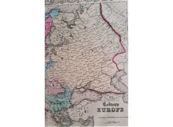 Antique Map Of Europe Circa 1850, John Colton