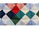Contemporary  4-Squares Pattern Quilt Machine & Hand Stitching