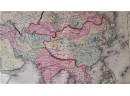 Antique 18 Inch Map Of Asia Circa 1850  By John Colton