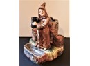 Antique Majolica Friar Tuck 'Smiling Monk' Table Top Match-Humidor