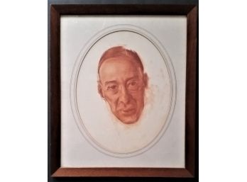 Sergey Rachmaninov Portrait, Mixed Media Painting In Frame
