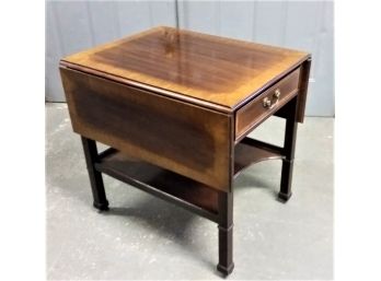 Vintage Henredon Drop-side Pembroke Table W/ Banded Inlay