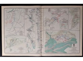 1895 Antique War Map - The Official Records Of The Union And Confederate Armies, Battles In NC, VA, Tenn