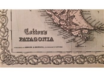 Antique Map Of Patagonia & Falkland Isle Circa 1850  By John Colton
