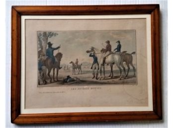 Antique 1830s Framed Print 'Le Jockey Montes' Early Age Of Horse Racing , 17 Inch