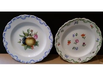 Two Early Meissen Plates, Floral Decorated