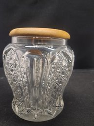 Pressed Glass Tobacco Jar