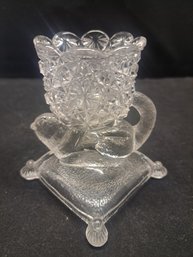 EAPG Pressed Glass Toothpick Holder With Otter