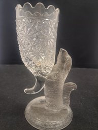 EAPG Press Glass Squirrel Toothpick Holder