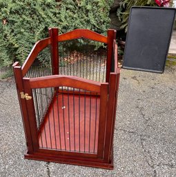 Large Wood & Metal Dog Crate With Tray