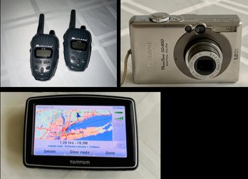 Misc Electronics Lot - TomTom GPS, Walkie Talkies, Digital Camera