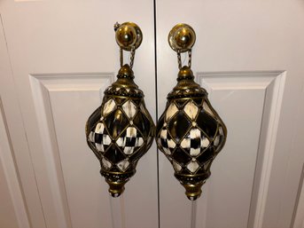 Pair Of MacKenzie Childs Inspired Large Ornament Tassels