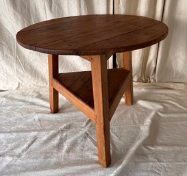 Beautiful Rustic Antique Wood Round Table With Wood Pegs