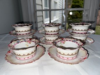 Set Of 8 Vintage Fruit Berry Dessert Bowls And Plates