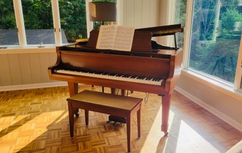 A Yamaha G-2 Baby Grand Piano And Bench In Satin Walnut