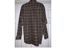 BURBERRY Mens Brown Plaid Long Sleeve Cotton Shirt - Size Large
