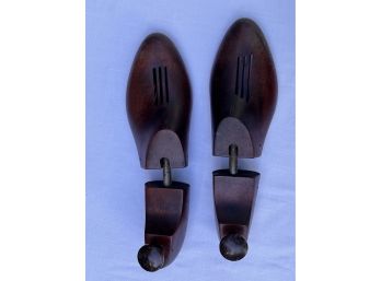 Pair Dark Wood Shoe Stretchers: