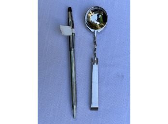Stainless Steel Cross Pen & Spoon
