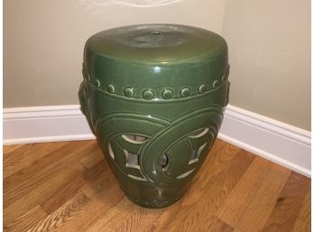Stunning Green Ceramic Garden Drum Stool