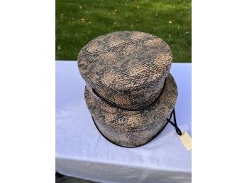 Set Of Two Fabric Covered Hat Boxes