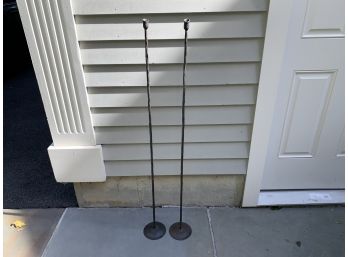 RARE Hysteria Brand Pair Of Wrought Iron Floor Candle Sticks