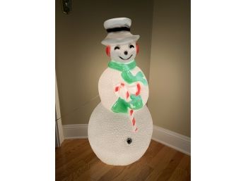 Vintage 40 Inch Blow Mold Plastic Lighted Snowman