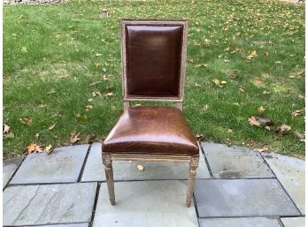 Restoration Hardware Leather Side Chair